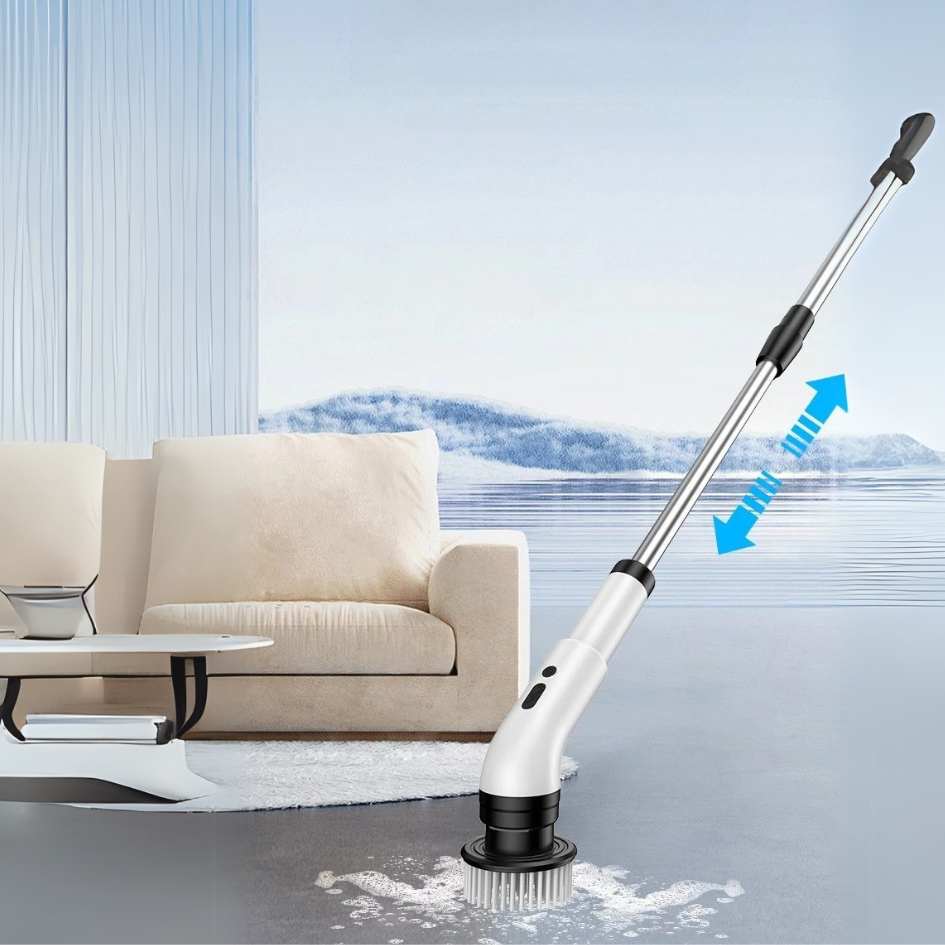 FlexiClean™ - Elektrisk rengøringsbørste med 9 hoveder og forlænger-skaft
