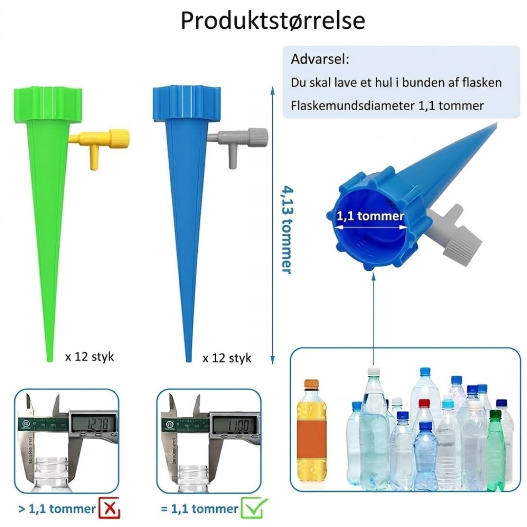 AquaSpike™ Automatisk plantevandings spike, brug en flaske og hold planterne friske i op til 2 uger