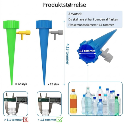 AquaSpike™ Automatisk plantevandings spike, brug en flaske og hold planterne friske i op til 2 uger