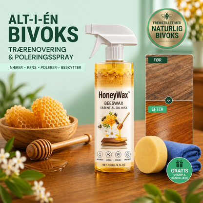 PureBee Wood Wax™ – Alt-i-en Bivoks-spray til Træpleje