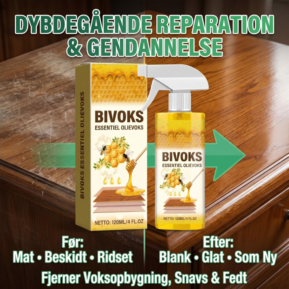 PureBee Wood Wax™ – Alt-i-en Bivoks-spray til Træpleje