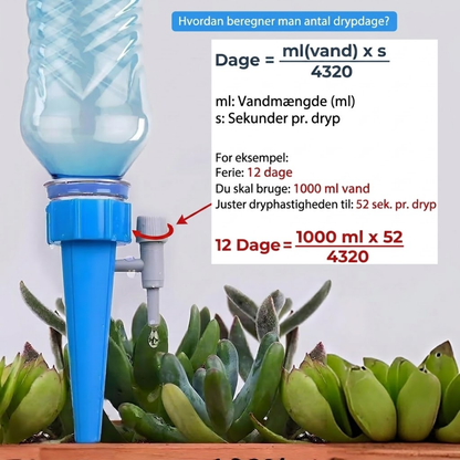 AquaSpike™ Automatisk plantevandings spike, brug en flaske og hold planterne friske i op til 2 uger