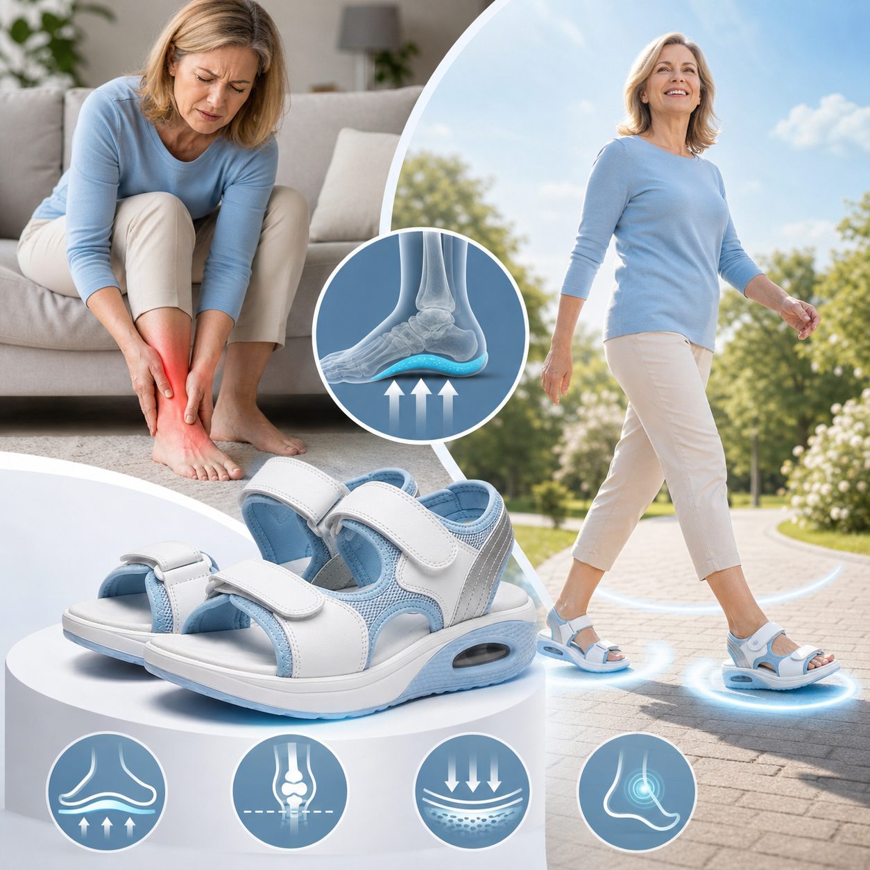 CloudWalk Sandals™ — Ortopædiske Komfortsandaler