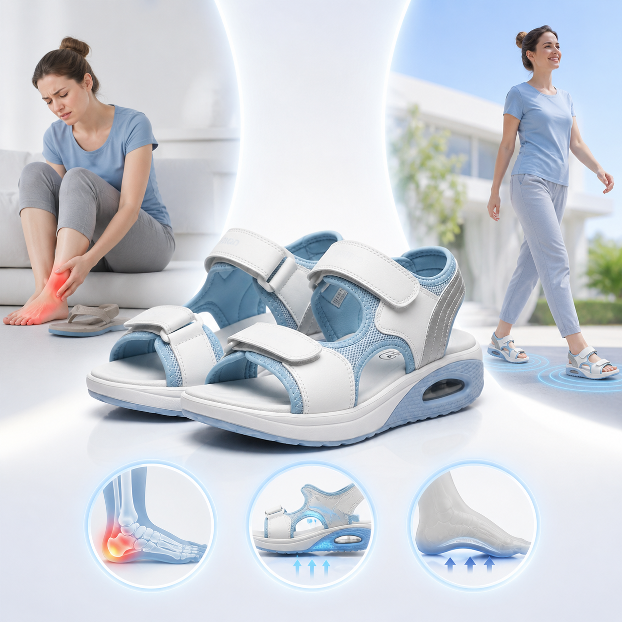CloudWalk Sandals™ — Ortopædiske Komfortsandaler