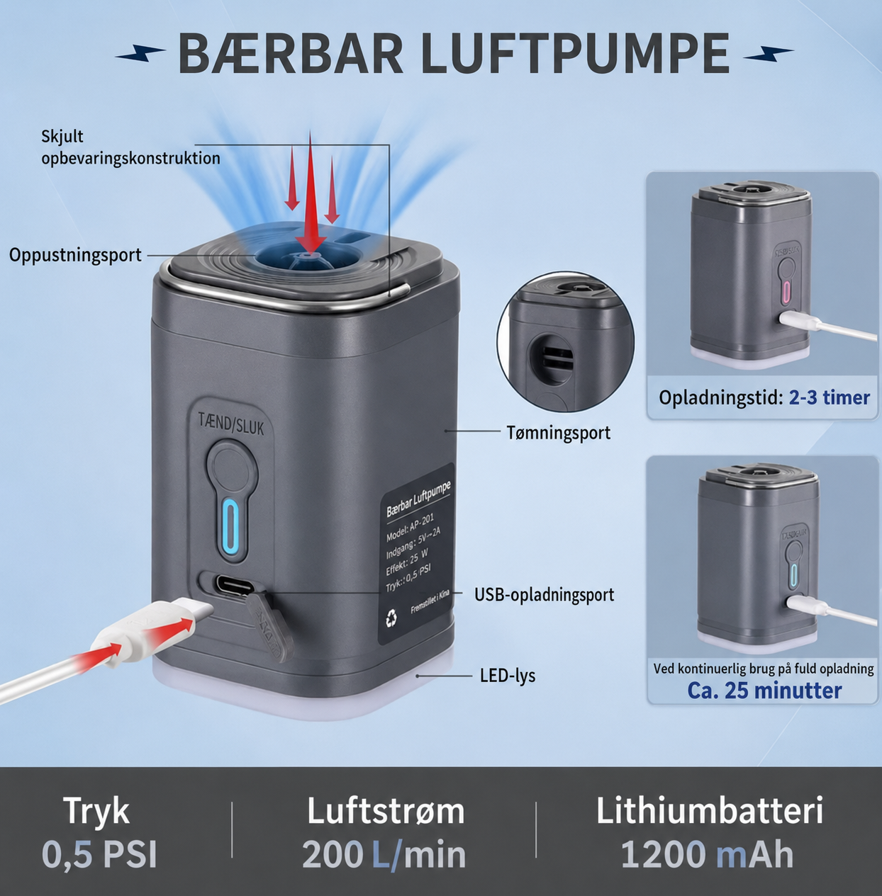Trådløs luftpumpe: Din frihed, altid og overalt