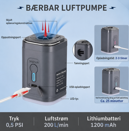 Trådløs luftpumpe: Din frihed, altid og overalt
