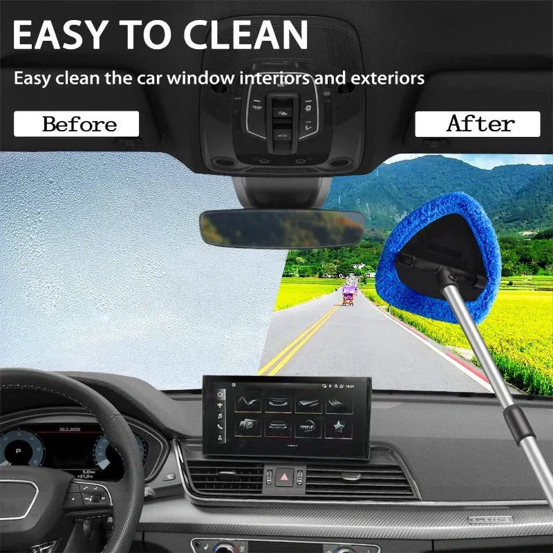 Car Window Cleaning Kit – Extendable and 180° Rotatable